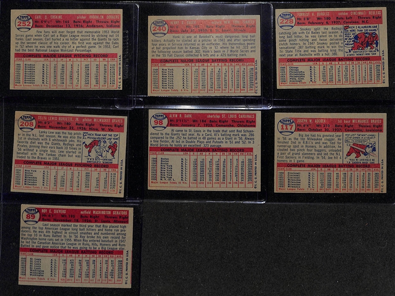 Lot of (151) High-Quality Signed 1957 Topps Cards w. Erskine, Bauer, Burgess, Burdette, Dark, Adcock, and Sievers, + (JSA Auction Letter)