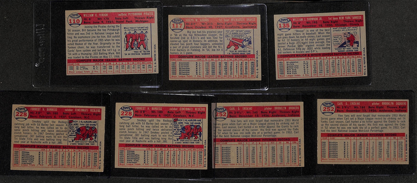 Lot of (169) High-Quality Signed 1957 Topps Cards (With Duplicates) w. (2) Erskine, (2) Burgess, Skowron, Adcock, Virdon,  + (JSA Auction Letter)