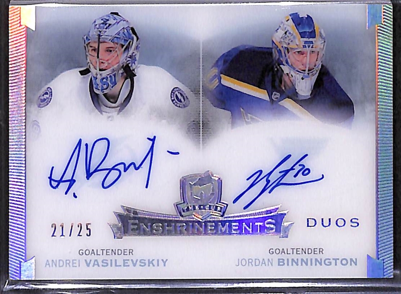 2014-15 Upper Deck The Cup Andrei Vasilevsky Jordan Binnington Dual Autograph Rookie (#/25)