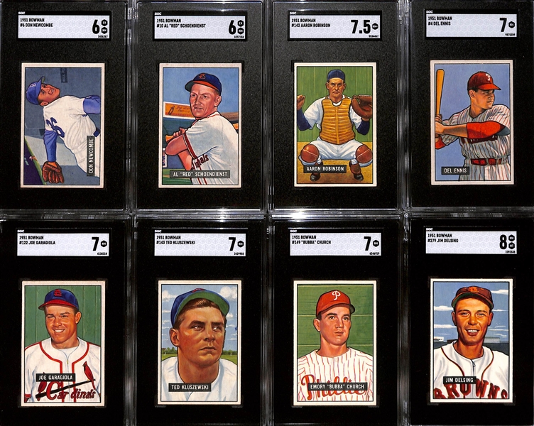 High-Quality 1951 Bowman Near Complete Set (Missing 5 Cards) w. 34 Graded Cards! (Includes 319 of 324 Cards!)