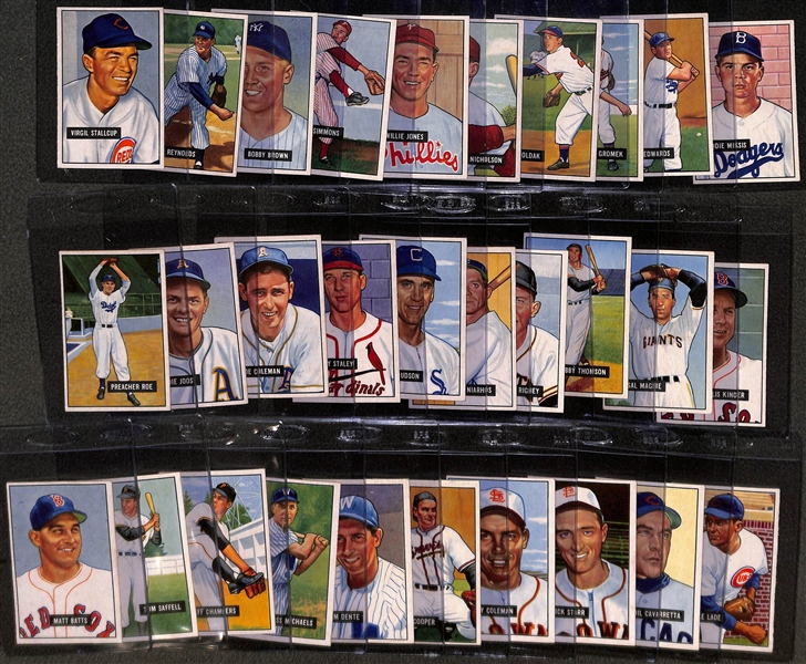 High-Quality 1951 Bowman Near Complete Set (Missing 5 Cards) w. 34 Graded Cards! (Includes 319 of 324 Cards!)