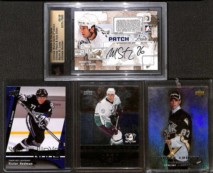 Lot of (82) Hockey Cards w. Many Rookies Inc. 2009-10 Upper Deck Victor Hedman Young Guns Rookie, 2005-06 Black Diamond Ryan Getzlaf Rookie Gems Quad Diamond, 2005-06 McDonalds Sydney Crosby...