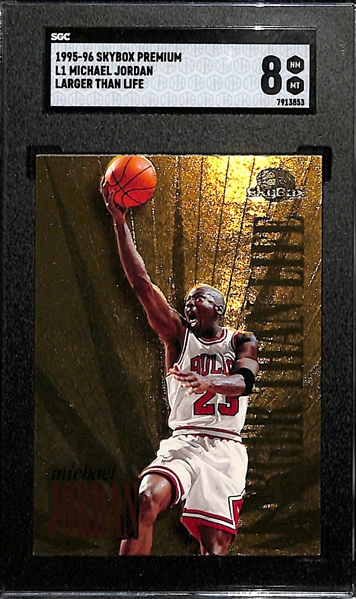 1995-96 Skybox Premium Michael Jordan Larger Than Life Insert Card SGC 8