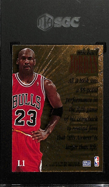 1995-96 Skybox Premium Michael Jordan Larger Than Life Insert Card SGC 8