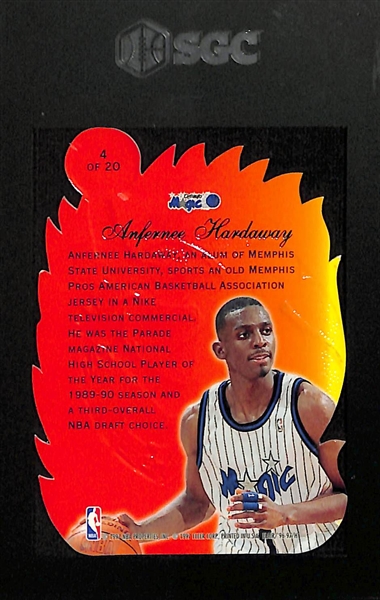 1996-97 Flair Showcase Anfernee Hardaway Hot Shots Error Card (Wrong Name - Printed Eddie Jones) SGC 8