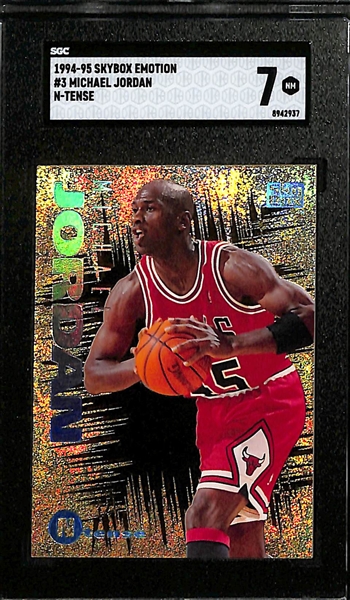 Lot of (3) 1994-1998 Graded Basketball Insert Cards w. 1994-95 Skybox Emotion Michael Jordan N-Tense SGC 7