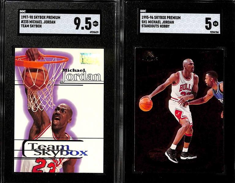 Lot of (6) 1995-1998 Graded Michael Jordan Insert Cards w. 1995-96 Flair Michael Jordan SGC 10