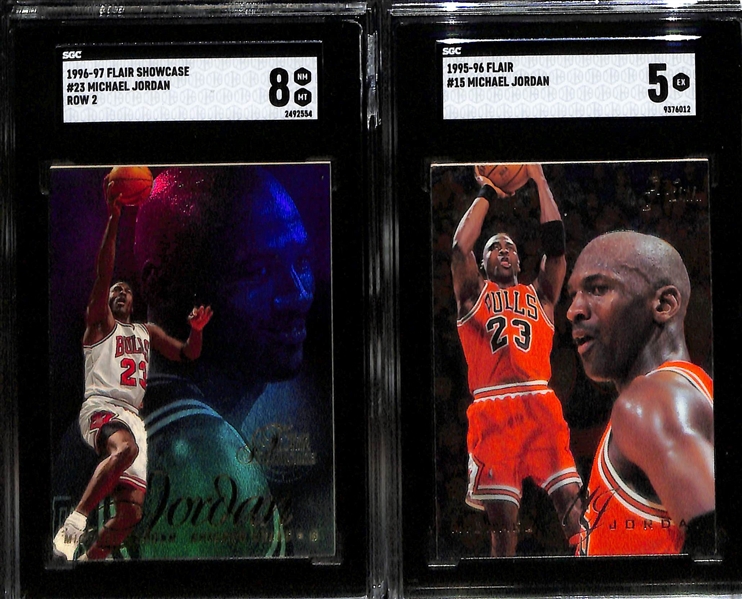 Lot of (6) 1995-1998 Graded Michael Jordan Insert Cards w. 1995-96 Flair Michael Jordan SGC 10