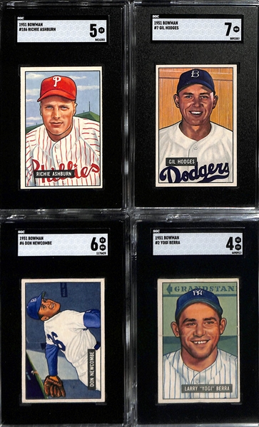 Nice 1951 Bowman Near Complete Set (Missing 22 Cards) w. 17 Graded Cards! (Includes 302 Cards!)