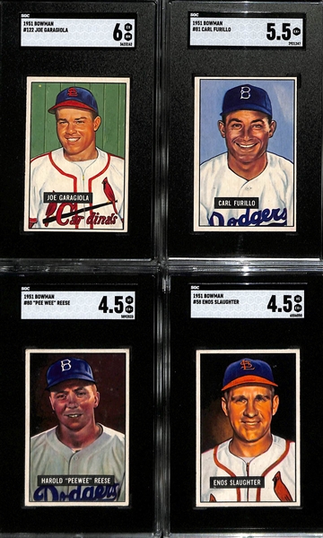 Nice 1951 Bowman Near Complete Set (Missing 22 Cards) w. 17 Graded Cards! (Includes 302 Cards!)