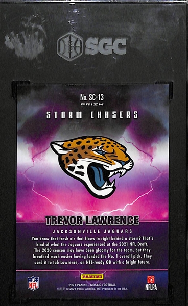 2021 Mosaic Trevor Lawrence Storm Chasers Rookie Card Graded SGC 9.5 (Case Hit) 