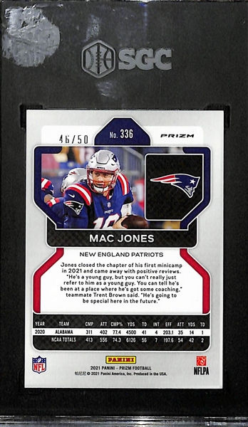 2021 Prizm Mac Jones Red No Huddle Rookie Card Graded SGC 9.5 (#/50)