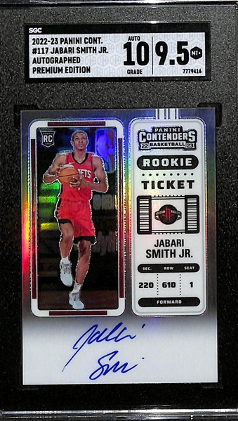 2022-23 Contenders Jabari Smith Jr Premium Edition Rookie Autograph Card Graded SGC 9 (10 Auto)