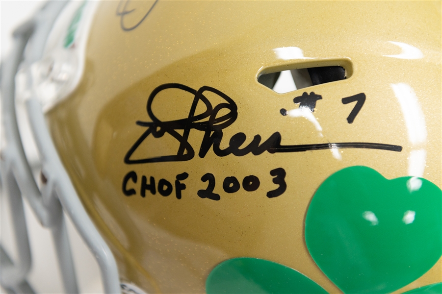 Notre Dame Full Sized Team Issued Speed Riddell Authentic Helmet w. (4) Autographs Inc. Montana, Bleier, Bettis and Theismann (Beckett, JSA and Tristar Certs)