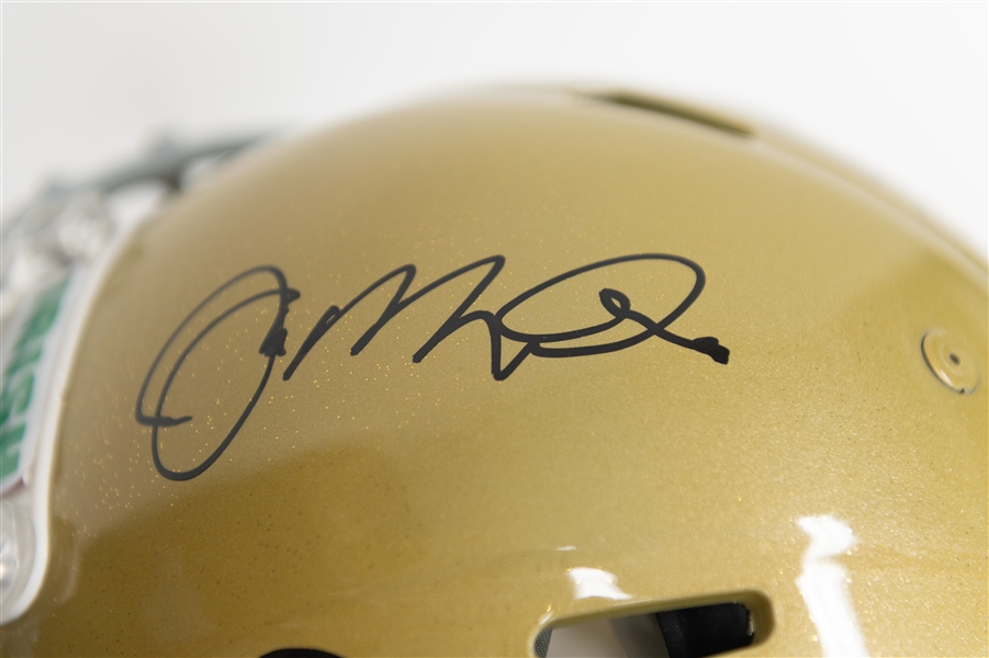 Notre Dame Full Sized Team Issued Speed Riddell Authentic Helmet w. (4) Autographs Inc. Montana, Bleier, Bettis and Theismann (Beckett, JSA and Tristar Certs)