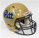 Pitt Panthers Full Size Team Issued Gold Riddell Speed Authentic Autographed Helmet w. Dan Marino, Tony Dorsett and Rickey Jackson (JSA Auction Letter, Tristar Certs)
