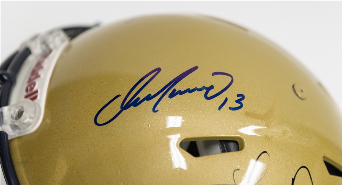 Pitt Panthers Full Size Team Issued Gold Riddell Speed Authentic Autographed Helmet w. Dan Marino, Tony Dorsett and Rickey Jackson (JSA Auction Letter, Tristar Certs)