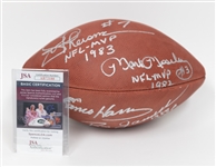 Autographed Wilson 1201 Football w. Joe Theismann, Franco Harris, Ron Jaworski and Mark Moseley (JSA Cert)