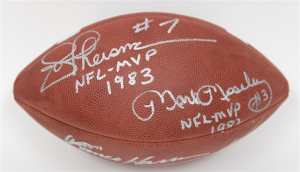 Autographed Wilson 1201 Football w. Joe Theismann, Franco Harris, Ron Jaworski and Mark Moseley (JSA Cert)