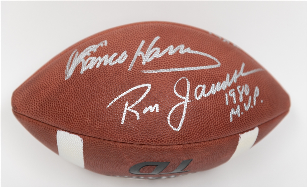 Autographed Wilson 1201 Football w. Joe Theismann, Franco Harris, Ron Jaworski and Mark Moseley (JSA Cert)