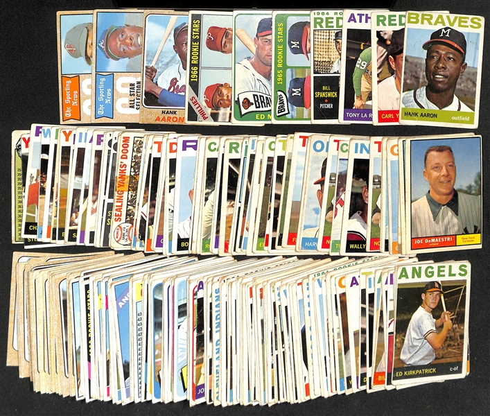 Lot of (200+) 1961-1968 Topps Baseball Cards w. 1964 & 1968 Hank Aaron