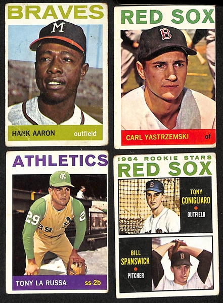 Lot of (200+) 1961-1968 Topps Baseball Cards w. 1964 & 1968 Hank Aaron