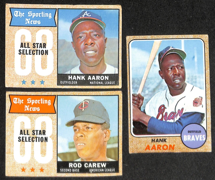 Lot of (200+) 1961-1968 Topps Baseball Cards w. 1964 & 1968 Hank Aaron