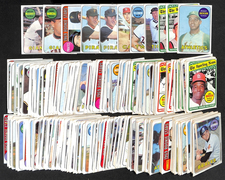 Lot of (350+) 1969 Topps Baseball Cards w. 1969 Reggie Jackson Rookie (crease)