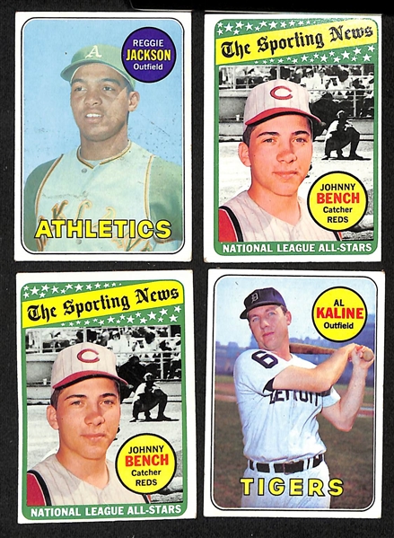 Lot of (350+) 1969 Topps Baseball Cards w. 1969 Reggie Jackson Rookie (crease)