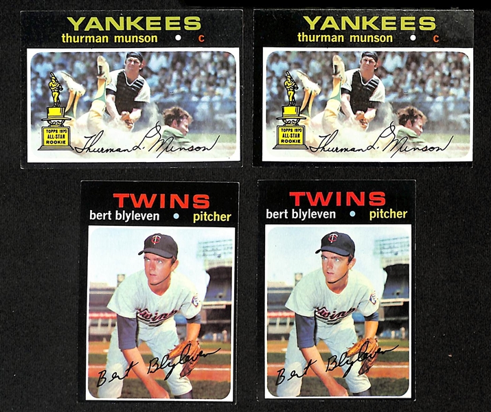 Lot of (400+) 1970-1972 Topps Baseball Cards w. (2) 1971 Thurman Munson (2nd year) Cards