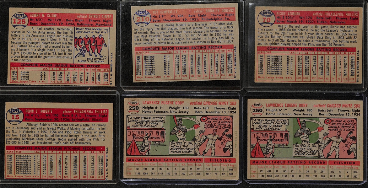 Lot of (13) 1954-1957 Baseball Cards w. 1957 Topps Campanella