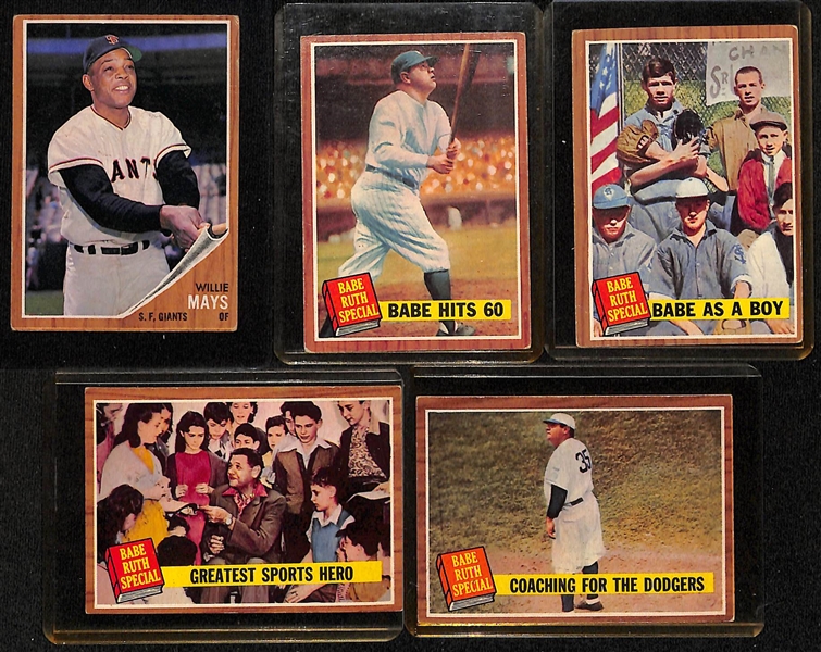 Lot of (24) 1960-1962 Topps Baseball Cards w. 1960 Hank Aaron