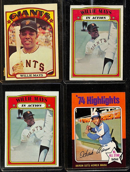 Lot of (40) 1968-1978 Baseball Stars w. 1972 Topps Willie Mays