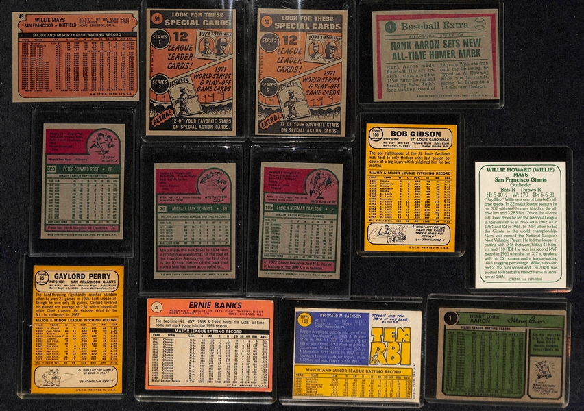 Lot of (40) 1968-1978 Baseball Stars w. 1972 Topps Willie Mays