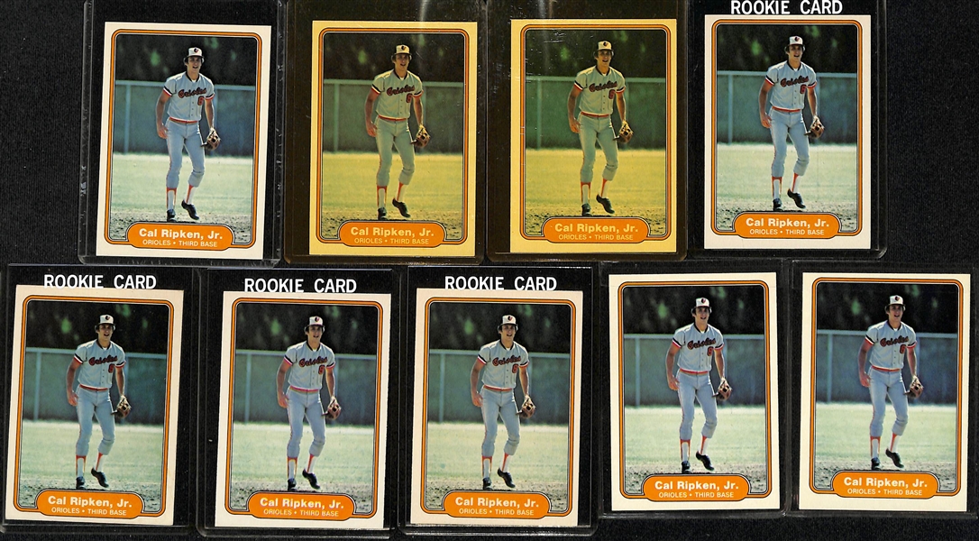 Lot of (19) Topps, Donruss & Fleer Cal Ripken Rookie Cards