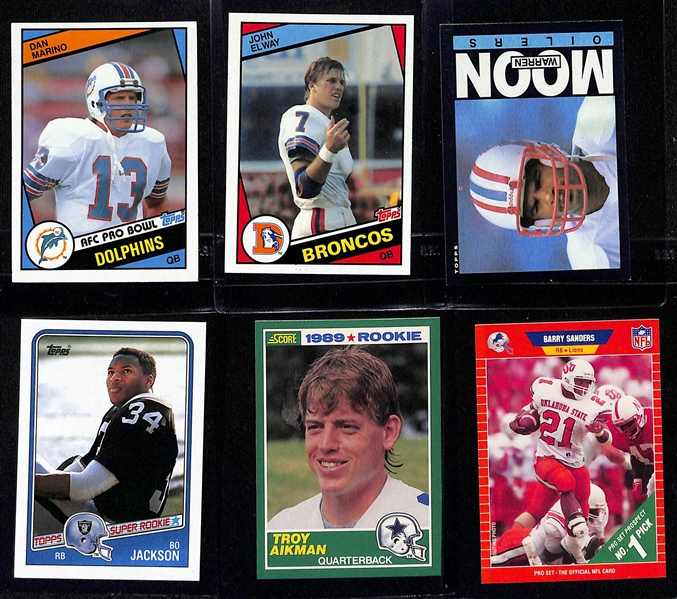 Lot of (6) 1984-1989 Football Rookie Cards w. 1984 Topps Dan Marino