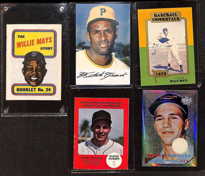 Vintage Sports Cards, Exhibits, Record, & Pin Lot w. 1968 Topps Mickey Mantle Game Card