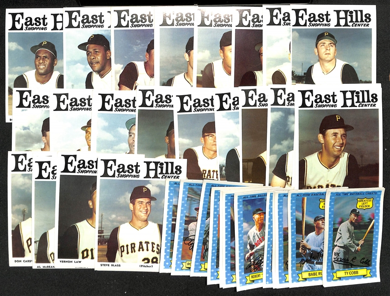 1966 East Hills Pittsburgh Pirates Complete Set w. Clemente & 1972 Kellogg's All Time BB Greats Set of 15 Cards 