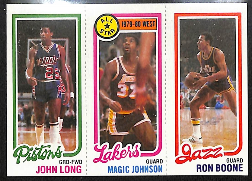 Lot of (65) 1980-1990 Baseball & Basketball Star Cards w. 1980 Topps Magic Johnson AS Rookie Card