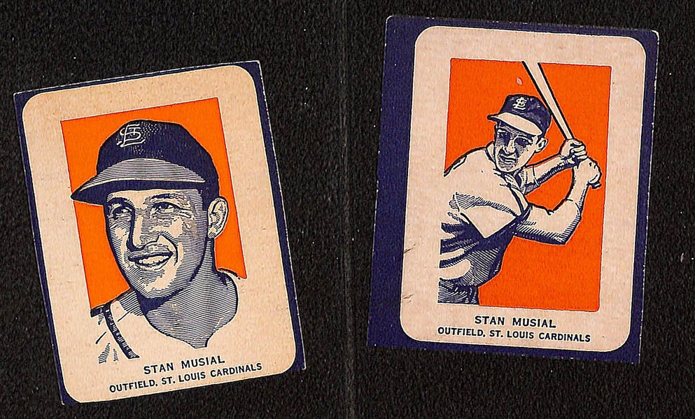 (2) 1952 Wheaties Stan Musial, (7) 1961-63 Post Cereal Cards w. 1961 Clemente, & (37) 1986 Drake's Baseball Panels 