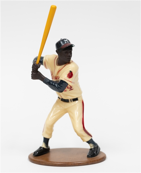 Late 1950s Hank Aaron Hartland Figurine - Attached to Custom Wooden Oval Base