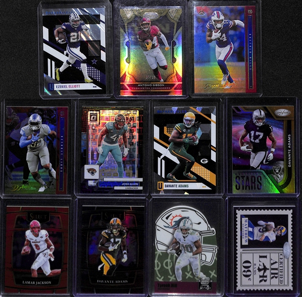 Lot of (37) NFL Veteran Patchs, Jerseys, Short Prints, Serial Numbered Cards inc. JJ Watt Jersey (#/50), Aaron Rodgers Jersey (#/199), Nick Cubb Patch (#/75), Cooper Kupp (#/11), Nick Bosa (#/6), +