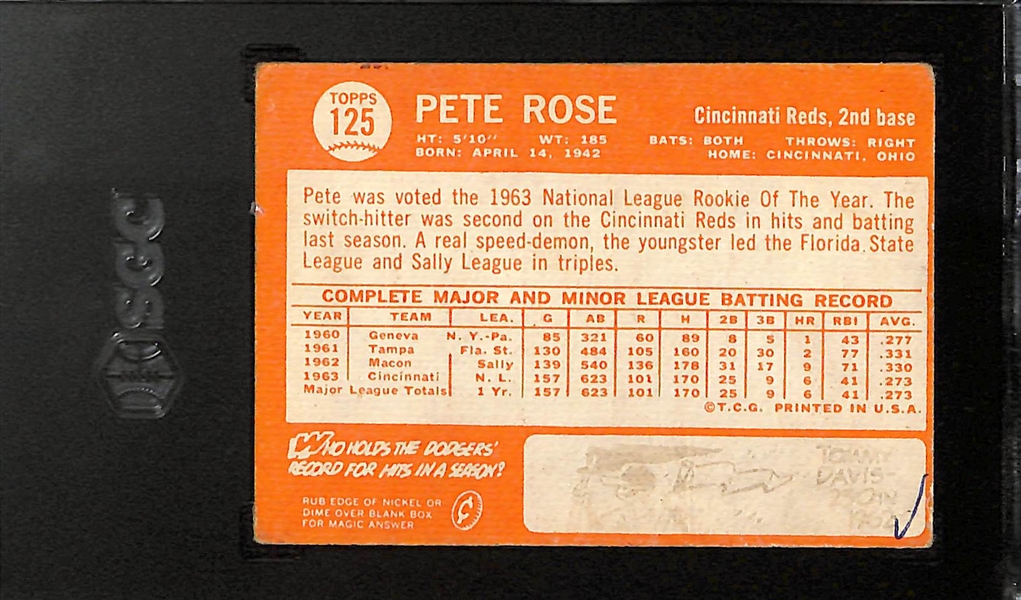 1964 Topps #125 Pete Rose Graded SGC 1