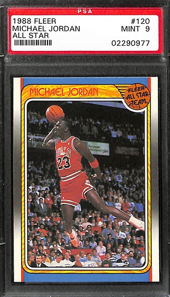1988 Fleer Michael Jordan All Star Card #120 Graded PSA 9 Mint