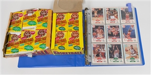 1990 Fleer Basketball Sealed Wax Boxes & Complete Set of 198 Cards w. 12 Card Sticker Set