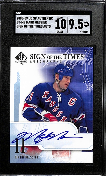 2008-09 Upper Deck SP Authentic Mark Messier Sign Of The Times Autographed Card Graded SGC 9.5 (Autograph Grade 10)