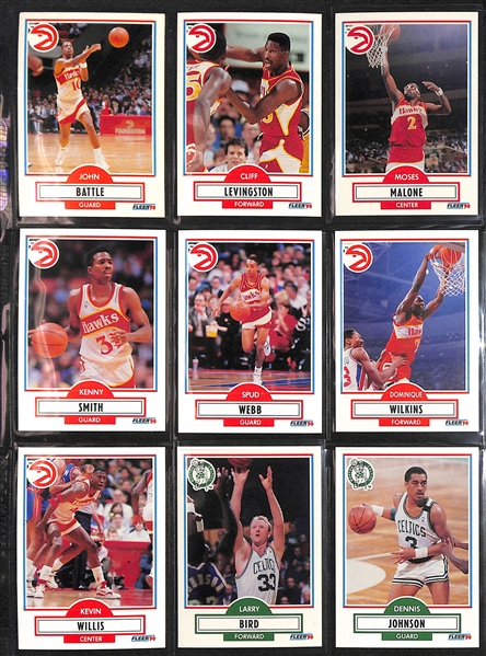 1990 Fleer Basketball Sealed Wax Boxes & Complete Set of 198 Cards w. 12 Card Sticker Set