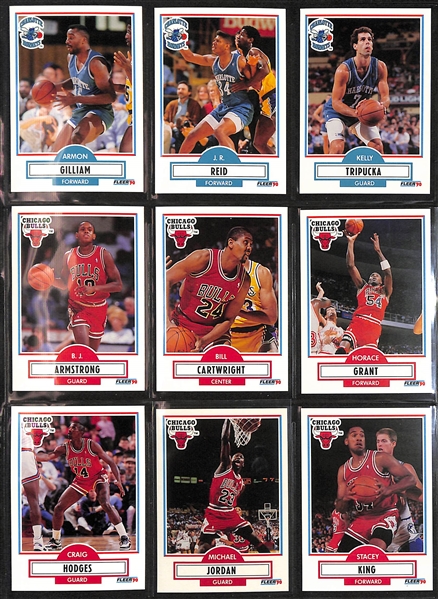 1990 Fleer Basketball Sealed Wax Boxes & Complete Set of 198 Cards w. 12 Card Sticker Set