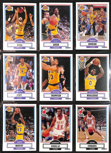 1990 Fleer Basketball Sealed Wax Boxes & Complete Set of 198 Cards w. 12 Card Sticker Set