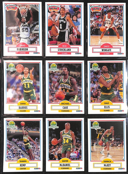 1990 Fleer Basketball Sealed Wax Boxes & Complete Set of 198 Cards w. 12 Card Sticker Set